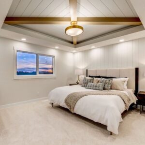 Bedroom with feature ceiling